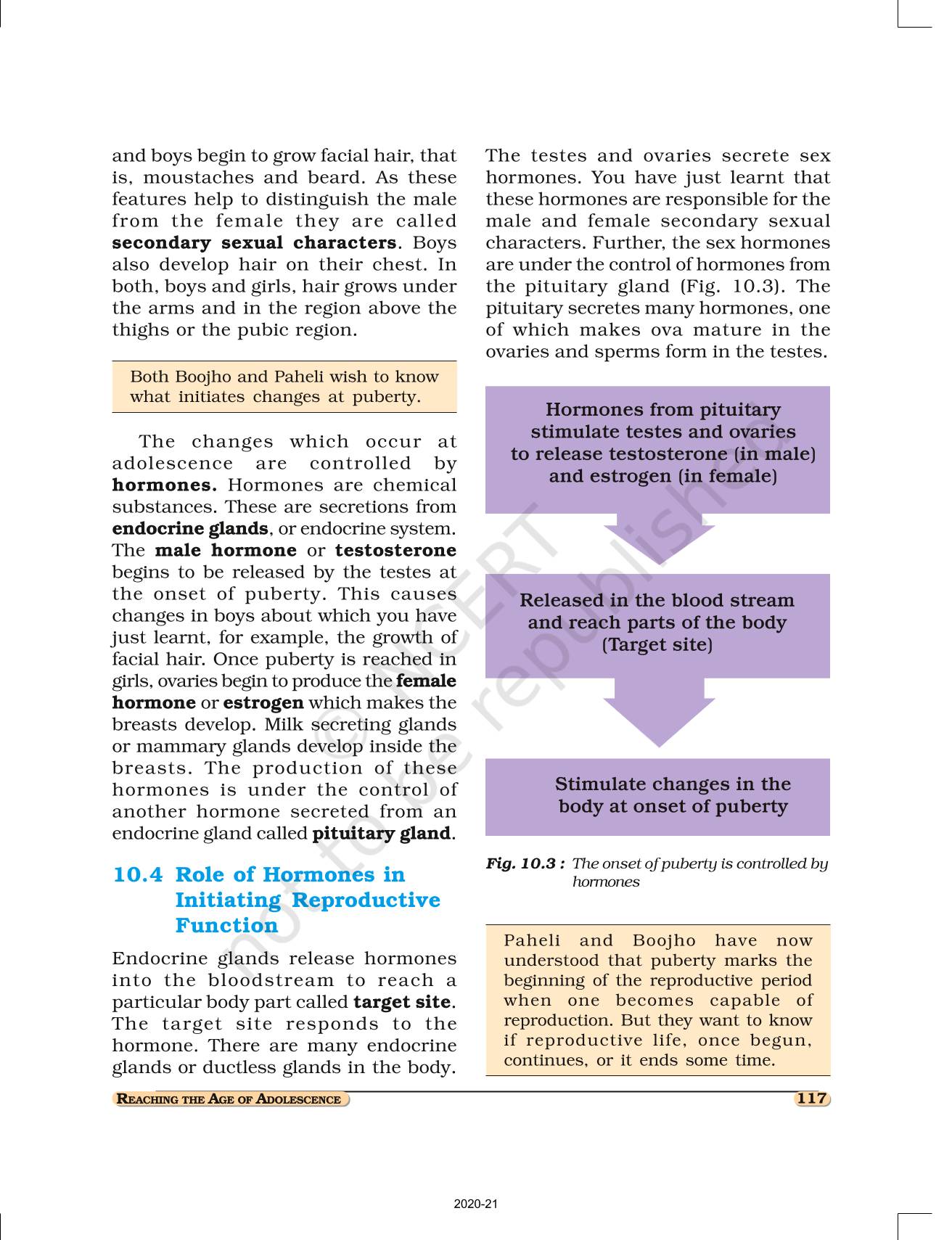 Reaching The Age Of Adolescence - NCERT Book Of Class 8 Science